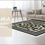 Ultra Soft Area Rug, Non Slip, Stain Resistant, Washable Area Rugs for Living Room, Bedroom, Modern Neutral Home Office Low Pile Rug(Black)