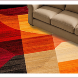 Ultra Soft Area Rug, Non Slip, Stain Resistant, Washable Area Rugs for Living Room, Bedroom, Abstract Geometric Burnt Orange Living Room Floor Rug(Red)