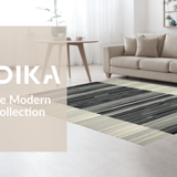Ultra Soft Area Rug, Non Slip, Stain Resistant, Washable Area Rugs for Living Room, Bedroom, Rustic Black and White Geometric Flair(Gray)