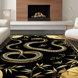 Ultra Soft Area Rug, Non Slip, Stain Resistant, Washable Area Rugs for Living Room, Bedroom, Gothic Animal Motif Elegance(Black)