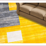 Ultra Soft Area Rug, Non Slip, Stain Resistant, Washable Area Rugs for Living Room, Bedroom, Lively Soft Colorblock Pattern(Yellow)