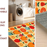 Ultra Soft Area Rug, Non Slip, Stain Resistant, Washable Area Rugs for Living Room, Bedroom, Sunny Tropical Aesthetic Design(Orange)