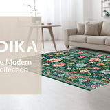 Ultra Soft Area Rug, Non Slip, Stain Resistant, Washable Area Rugs for Living Room, Bedroom, Chic Earthy Botanical Elegance(Green)