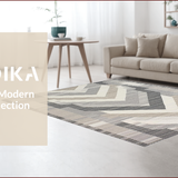 Ultra Soft Area Rug, Non Slip, Stain Resistant, Washable Area Rugs for Living Room, Bedroom, Modern Minimalist Geometric Motif(Gray)