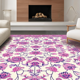 Ultra Soft Area Rug, Non Slip, Stain Resistant, Washable Area Rugs for Living Room, Bedroom, Whimsical Floral Boho Aesthetic(Ivory)