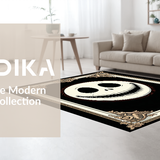 Ultra Soft Area Rug, Non Slip, Stain Resistant, Washable Area Rugs for Living Room, Bedroom, Dark Playful Skull Artwork(White)
