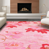 Ultra Soft Area Rug, Non Slip, Stain Resistant, Washable Area Rugs for Living Room, Bedroom, Joyful Springtime Color Palette(Pink)