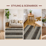 Ultra Soft Area Rug, Non Slip, Stain Resistant, Washable Area Rugs for Living Room, Bedroom, Contemporary Cozy Textured Welcome(Brown)