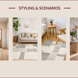 Ultra Soft Area Rug, Non Slip, Stain Resistant, Washable Area Rugs for Living Room, Bedroom, Neutral Toned Minimalist Textured Elegance(Gray)