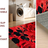 Ultra Soft Area Rug, Non Slip, Stain Resistant, Washable Area Rugs for Living Room, Bedroom, Striking Minimalist Nature Theme(Red)