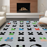 Ultra Soft Area Rug, Non Slip, Stain Resistant, Washable Area Rugs for Living Room, Bedroom, Charming Playful Cat Paw Motif(Black)