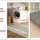 Ultra Soft Area Rug, Non Slip, Stain Resistant, Washable Area Rugs for Living Room, Bedroom, Classic Vintage Checkered Aesthetic(Beige)