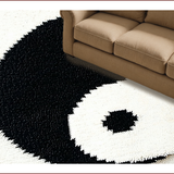 Ultra Soft Area Rug, Non Slip, Stain Resistant, Washable Area Rugs for Living Room, Bedroom, Harmony Symbol Aesthetic Bathroom Washable Carpet(Black)