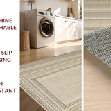Ultra Soft Area Rug, Non Slip, Stain Resistant, Washable Area Rugs for Living Room, Bedroom, Chic Rustic Braided Elegance(Beige)