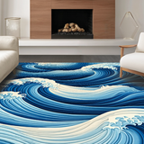 Charming Fluid Curved Texture(Blue)