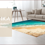 Ultra Soft Area Rug, Non Slip, Stain Resistant, Washable Area Rugs for Living Room, Bedroom, Ocean Vibes Stain-Resistant Dorm Room Carpet(Blue)