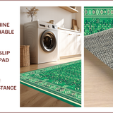Ultra Soft Area Rug, Non Slip, Stain Resistant, Washable Area Rugs for Living Room, Bedroom, Vintage Oriental Nursery Non-Slip Soft Carpet(Green)