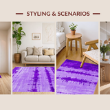 Ultra Soft Area Rug, Non Slip, Stain Resistant, Washable Area Rugs for Living Room, Bedroom, Unique Contemporary Tie-Dye Flair(Purple)