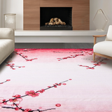 Ultra Soft Area Rug, Non Slip, Stain Resistant, Washable Area Rugs for Living Room, Bedroom, Sakura Floral Watercolor Aesthetic(Pink)