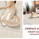 Ultra Soft Area Rug, Non Slip, Stain Resistant, Washable Area Rugs for Living Room, Bedroom, Vibrant Creamy Checkerboard Visual(Beige)