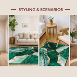 Chic Low Pile Textured Marble Theme(Green)