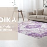 Ultra Soft Area Rug, Non Slip, Stain Resistant, Washable Area Rugs for Living Room, Bedroom, Whimsical Lavender Diamond Composition(Purple)