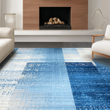 Ultra Soft Area Rug, Non Slip, Stain Resistant, Washable Area Rugs for Living Room, Bedroom, Aquatic Ombre, Gradient Wash, Modern Art(Blue)