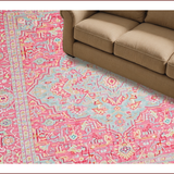 Ultra Soft Area Rug, Non Slip, Stain Resistant, Washable Area Rugs for Living Room, Bedroom, Pastel Pink Oushak Living Room Wool Rug(Pink)