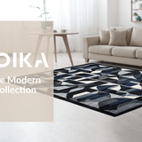 Ultra Soft Area Rug, Non Slip, Stain Resistant, Washable Area Rugs for Living Room, Bedroom, Luxurious Subtle Ogee Design(Gray)