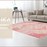 Ultra Soft Area Rug, Non Slip, Stain Resistant, Washable Area Rugs for Living Room, Bedroom, Floral Retro Elegance Blend(Pink)