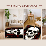 Ultra Soft Area Rug, Non Slip, Stain Resistant, Washable Area Rugs for Living Room, Bedroom, Eerie Smiling Ghost Graphic Design(White)