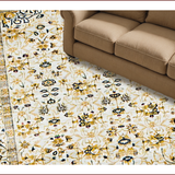 Ultra Soft Area Rug, Non Slip, Stain Resistant, Washable Area Rugs for Living Room, Bedroom, Elegant Vintage Floral Composition(Beige)