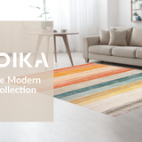 Ultra Soft Area Rug, Non Slip, Stain Resistant, Washable Area Rugs for Living Room, Bedroom, Stylish Multi-Hued Geometric Blend(Orange)