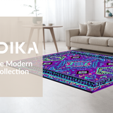 Ultra Soft Area Rug, Non Slip, Stain Resistant, Washable Area Rugs for Living Room, Bedroom, Charming Vibrant Folk Design(Purple)
