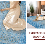 Ultra Soft Area Rug, Non Slip, Stain Resistant, Washable Area Rugs for Living Room, Bedroom, Blue Bow Rug: Modern Geometric Bow Pattern Carpet(Blue)