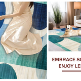 Ultra Soft Area Rug, Non Slip, Stain Resistant, Washable Area Rugs for Living Room, Bedroom, Trendy Soft Sculptural Design(Blue)
