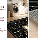 Ultra Soft Area Rug, Non Slip, Stain Resistant, Washable Area Rugs for Living Room, Bedroom, Sleek Neutral Color Block Design(Black)