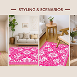Ultra Soft Area Rug, Non Slip, Stain Resistant, Washable Area Rugs for Living Room, Bedroom, Vibrant Hot Pink Abstract Design(Pink)