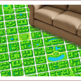 Ultra Soft Area Rug, Non Slip, Stain Resistant, Washable Area Rugs for Living Room, Bedroom, Non-Slip City Map Playroom Rug(Green)
