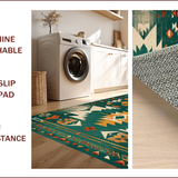 Ultra Soft Area Rug, Non Slip, Stain Resistant, Washable Area Rugs for Living Room, Bedroom, Rustic Arrow Pattern with Warm Tones(Green)