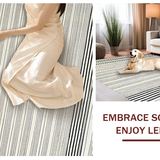 Ultra Soft Area Rug, Non Slip, Stain Resistant, Washable Area Rugs for Living Room, Bedroom, Sophisticated Abstract Textured Elements(White)