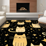 Ultra Soft Area Rug, Non Slip, Stain Resistant, Washable Area Rugs for Living Room, Bedroom, Minimalist Quirky Animal Aesthetic(Black)