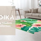 Ultra Soft Area Rug, Non Slip, Stain Resistant, Washable Area Rugs for Living Room, Bedroom, Serene Botanical Dreamscape Style(Pink)