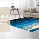 Ultra Soft Area Rug, Non Slip, Stain Resistant, Washable Area Rugs for Living Room, Bedroom, Enchanting Radiant Starry Scene(Blue)