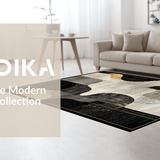 Ultra Soft Area Rug, Non Slip, Stain Resistant, Washable Area Rugs for Living Room, Bedroom, Elegant Textured Layered Motif(Gray)