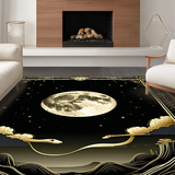 Ultra Soft Area Rug, Non Slip, Stain Resistant, Washable Area Rugs for Living Room, Bedroom, Dramatic Gothic Symbolic Decor(Gold)