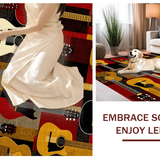 Chic Abstract Red and Yellow Composition(Black)