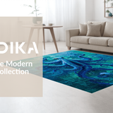 Ultra Soft Area Rug, Non Slip, Stain Resistant, Washable Area Rugs for Living Room, Bedroom, Octopus Tentacle Art Rug - Blue Digital Print(Blue)