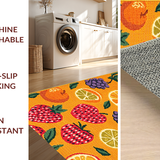Ultra Soft Area Rug, Non Slip, Stain Resistant, Washable Area Rugs for Living Room, Bedroom, Cheerful Harvest Fruit Arrangement(Yellow)