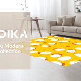 Ultra Soft Area Rug, Non Slip, Stain Resistant, Washable Area Rugs for Living Room, Bedroom, Artful Dynamic Shape Arrangement(Yellow)